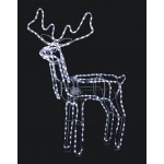  3D Illuminated LED Reindeer with Motor Christmas Lights - White
